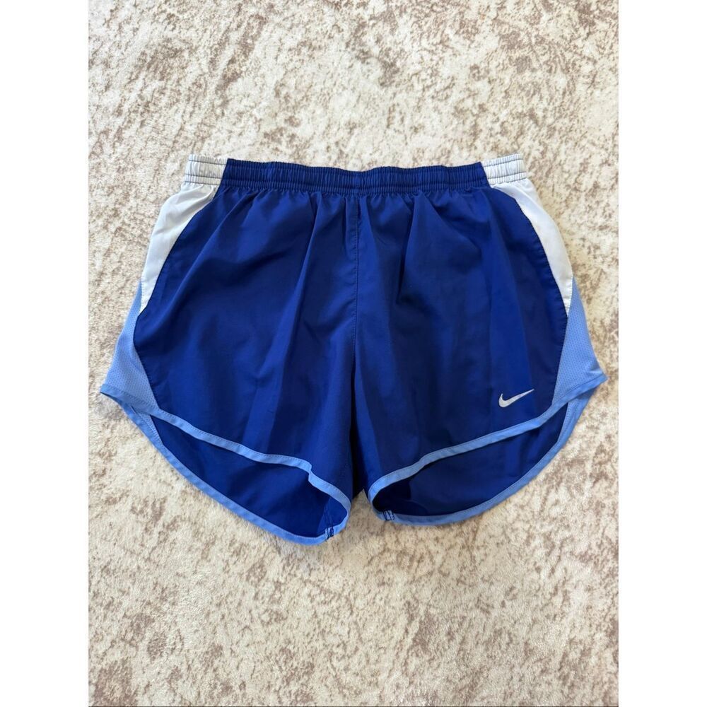 Nike Dri-fit Women's Drawstring Lined Running Athletic Shorts Blue Small